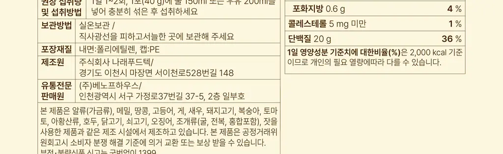[NEW] 베노프 단백질쉐이크 40g 7개입 2종 택1 상세페이지 39